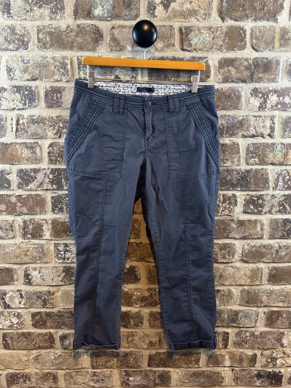 Prana Dark Grayish Blue cropped Utility Pants Size 8
